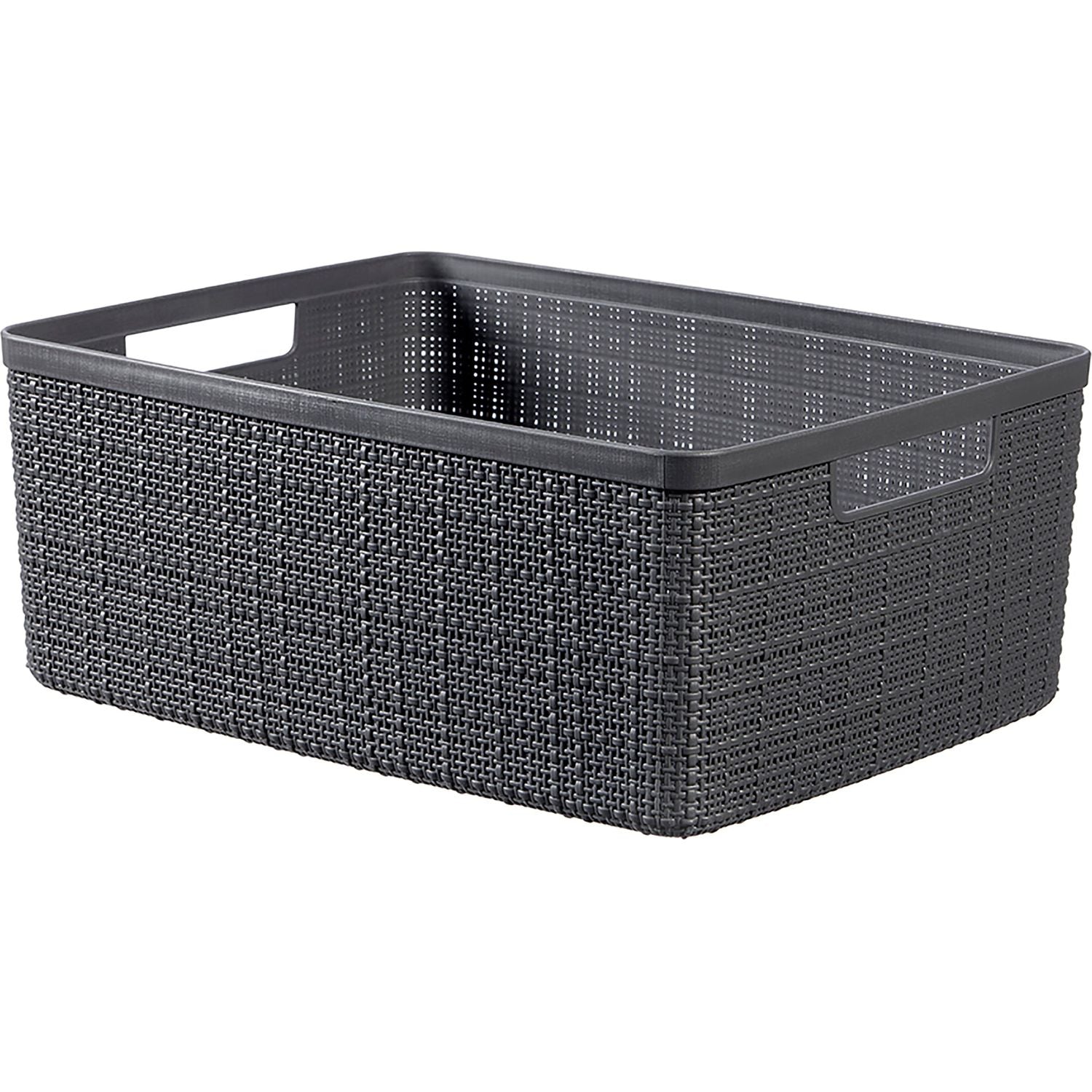 CURVER - Cestino rettangolare Jute Antracite M 12 litri - h15x28x36 cm